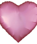 BOOMBA INTERNATIONAL TRADING CO,. LTD Balloons Satin Luxe Pink Petal Heart Shaped Foil Balloon, 18 Inches, 1 Count 810077658499