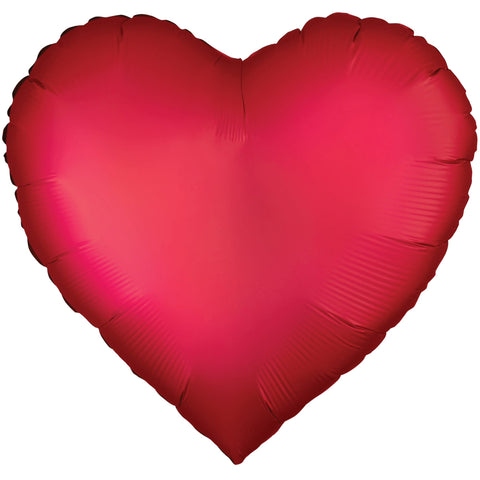 BOOMBA INTERNATIONAL TRADING CO,. LTD Balloons Satin Luxe Red Kiss of Fire Heart Shaped Foil Balloon, 18 Inches, 1 Count 810120710105