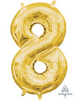 Buy Balloons Gold Number 8 Foil Balloon, 16 Inches sold at Balloon Expert