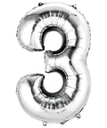 Buy Balloons Silver Number 3 Foil Balloon, 34 Inches sold at Balloon Expert
