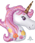 Buy Balloons Unicorn With Flowers Supershape Balloon sold at Balloon Expert