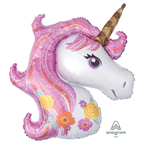 Buy Balloons Unicorn With Flowers Supershape Balloon sold at Balloon Expert