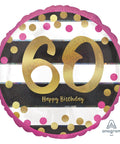 Buy Balloons 60th Pink And Gold Confetti Foil Balloon, 18 Inches sold at Balloon Expert
