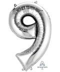 Buy Balloons Silver Number 9 Foil Balloon, 34 Inches sold at Balloon Expert