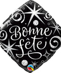Buy Balloons Black And Silver Bonne Fête Foil Balloon, 18 Inches sold at Balloon Expert