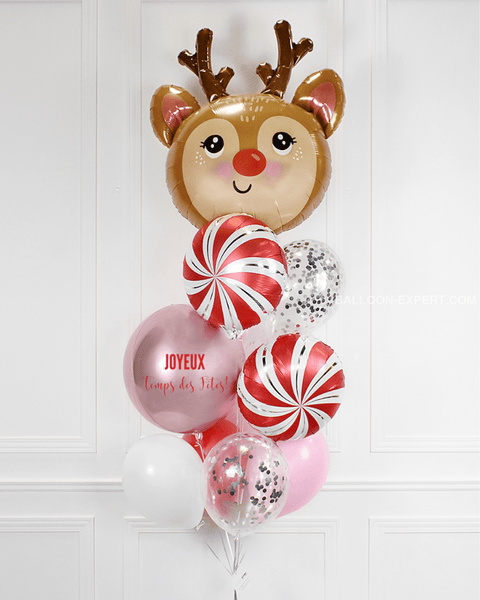 Reindeer Christmas Confetti Balloon Bouquet