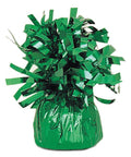 green foil balloon weight to hold bouquets down to the ground