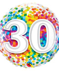 Buy Balloons 30th Birthday Rainbow Confetti Foil Balloon, 18 Inches sold at Balloon Expert