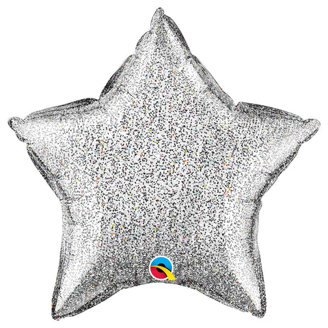 Buy Balloons Silver Holographic Star Foil Balloon, 18 Inches sold at Balloon Expert