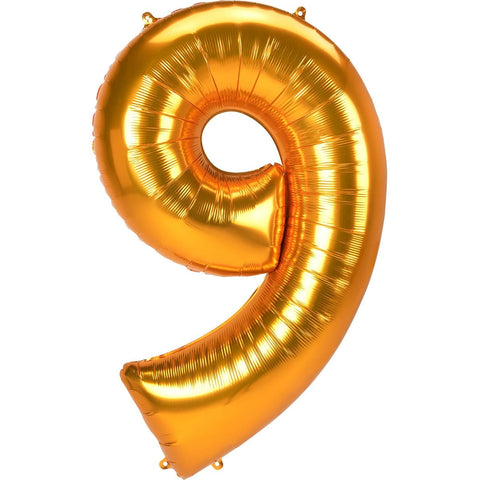 Buy Balloons Gold Number 9 Foil Balloon, 50 Inches sold at Balloon Expert