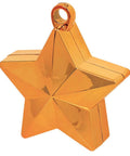 a star-shaped balloon weight that comes in foil orange colour