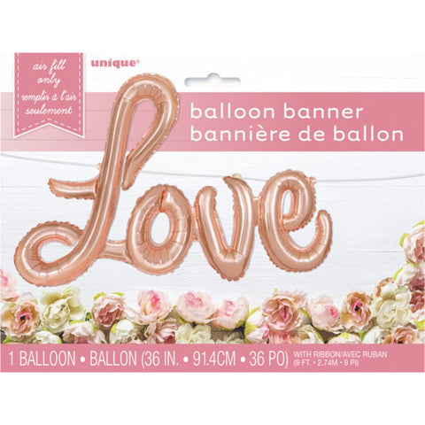 Buy Balloons Rose Gold Love Air Filled Foil Ballon sold at Balloon Expert
