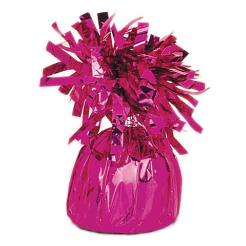 magenta foil balloon weight to hold bouquets down to the ground