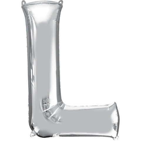 Buy Balloons Silver Letter L Foil Balloon, 34 Inches sold at Balloon Expert