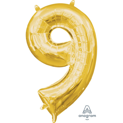 Buy Balloons Gold Number 9 Foil Balloon, 16 Inches sold at Balloon Expert