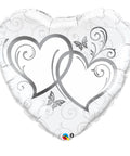 Buy Balloons Silver Entwinned Heart Foil Balloon, 36 Inches sold at Balloon Expert