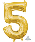 Buy Balloons Gold Number 5 Foil Balloon, 16 Inches sold at Balloon Expert