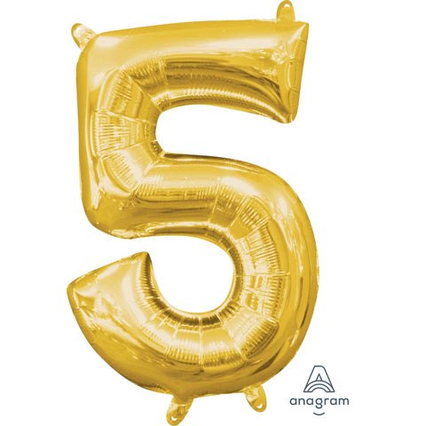 Buy Balloons Gold Number 5 Foil Balloon, 16 Inches sold at Balloon Expert