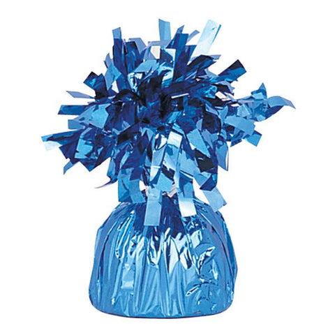 light blue foil balloon weight to hold bouquets down to the ground