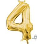 Buy Balloons Gold Number 4 Foil Balloon, 16 Inches sold at Balloon Expert