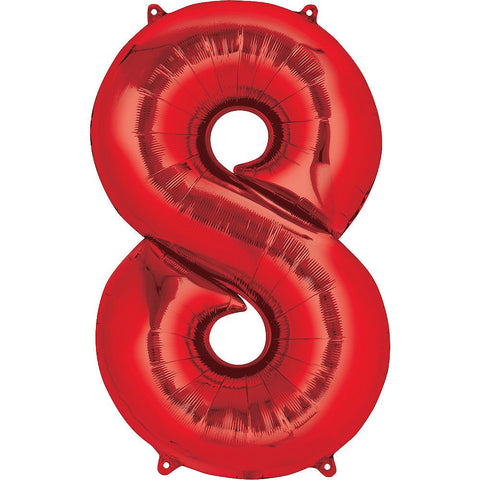 Red Number Balloon, 34 Inches