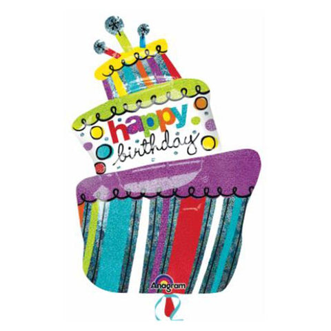 Buy Balloons Funky Happy Birthday Cake Supershape Balloon sold at Balloon Expert