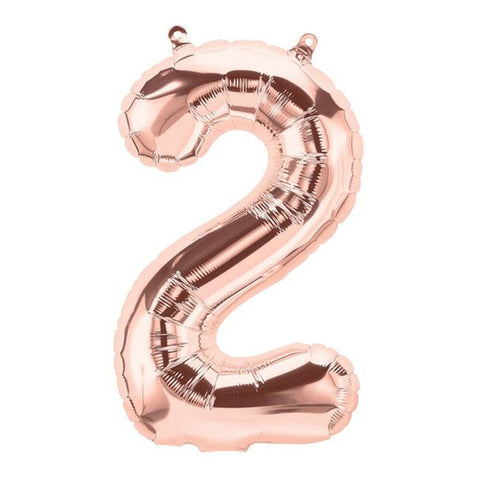 Buy Balloons Rose Gold Number 2 Foil Balloon, 16 Inches sold at Balloon Expert