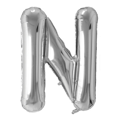 Buy Balloons Silver Letter N Foil Balloon, 34 Inches sold at Balloon Expert