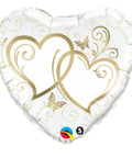 Buy Balloons Gold Entwinned Hearts Foil Balloon, 18 Inches sold at Balloon Expert