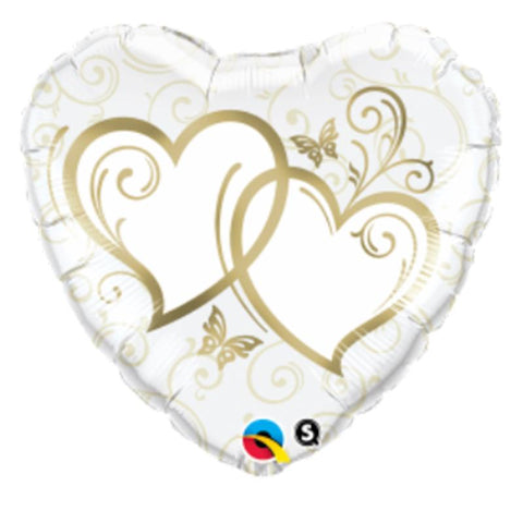 Buy Balloons Gold Entwinned Hearts Foil Balloon, 18 Inches sold at Balloon Expert