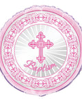Buy Religious Pink Radiant Cross - Balloon  Baptism 18 In. sold at Balloon Expert