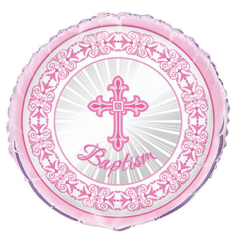 Buy Religious Pink Radiant Cross - Balloon  Baptism 18 In. sold at Balloon Expert