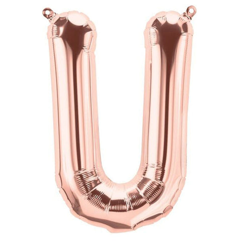 Buy Balloons Rose Gold Letter U Foil Balloon, 16 Inches sold at Balloon Expert
