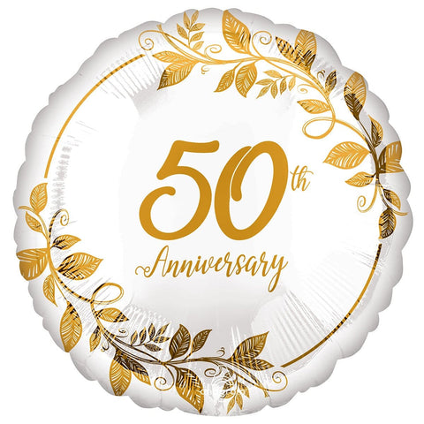 Buy Balloons 50th Anniversary Foil Balloon, 18 Inches sold at Balloon Expert