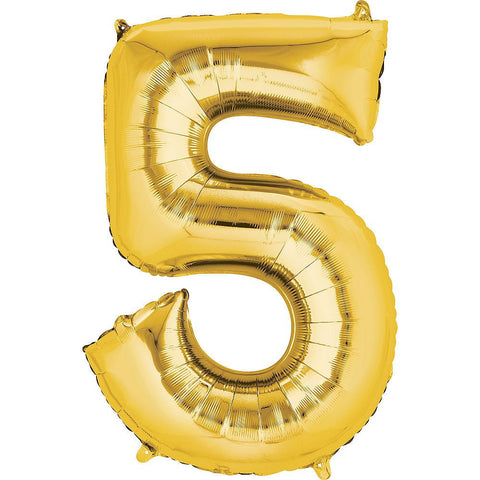 Gold Number Balloon, 34 Inches