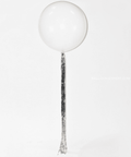Personalized 24 Jumbo Balloon With Metallic Curtain - White Silver