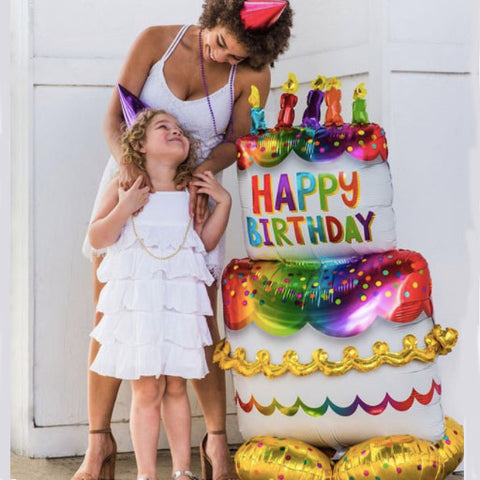 Birthday Cake Air Balloon "Happy Birthday"