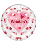 LE GROUPE BLC INTL INC Balloons "Happy Valentine's Day!" Clear Orbz Balloonwith Pink and Red Hearts, 15 Inches, 1 Count