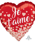 Buy Balloons Je T'aime Rose Gold Heart Foil Balloon, 18 Inches sold at Party Expert