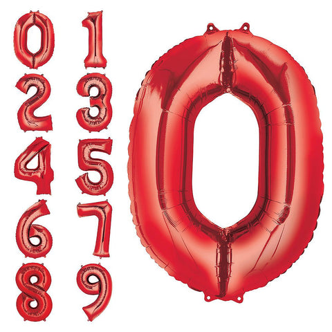 Ballon chiffre rouge, 34 pouces