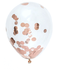 12" Rose Gold Round Metallic Confetti Latex BalloonHelium Inflated from Balloon Expert
